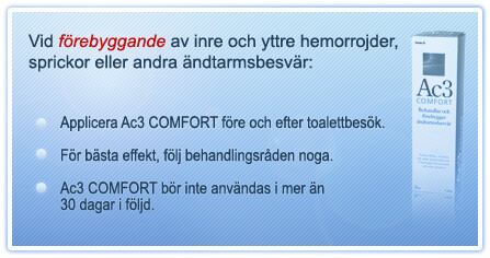 Ac3 Comfort - dosering vid förebyggande behandling